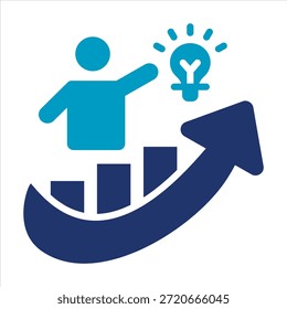 Icono de crecimiento de Profesional. Ilustración de Duotono de glifo de Vector simple.