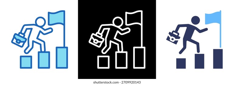 Professional Growth Icon triplestyle Vector Illustration