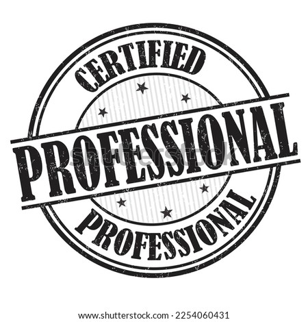 Professional grunge rubber stamp on white background, vector illustration