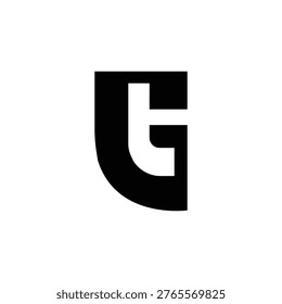 Professional GT, UT Monogram Logo, Minimalist Negative Space Branding Icon with white background. GT logo design idea. 