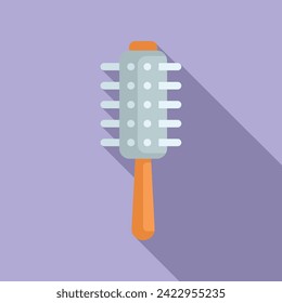 Professional hair brush icon flat vector. Female curly. Fashion beauty salon