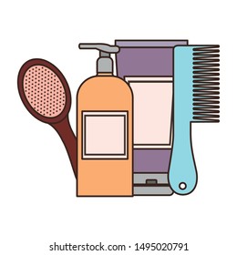 professional hairdressing tools on white background