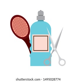 professional hairdressing tools on white background