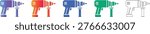Professional Hammer Drill Vector Icons vol 1832