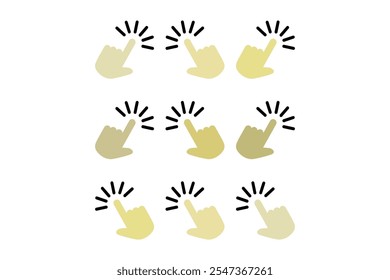 Professional hand pointing finger icons for user interfaces, aesthetic hand pointing finger illustrations for creative use, custom hand pointing finger icon sets for digital art