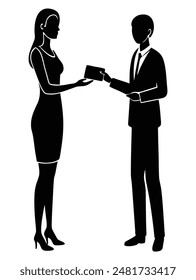 Professional Handing Business Card to Client