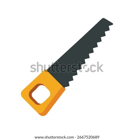 Professional handsaw illustration perfect for carpentry woodworking construction and tool equipment visuals Vector illustration on white background.