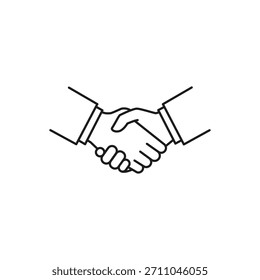 Professional Handshake Trust Icon Vector for Business Reliability and Partnership