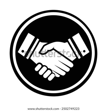 Professional Handshake Vector Graphic, Business Handshake Icon  Partnership and Agreement Symbol