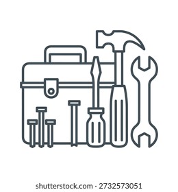 Profissional reparação de hardware e manutenção Toolbox Icons - Martelo e chave