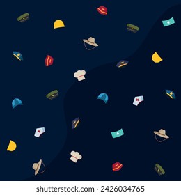 Professional Hats of Various Professions Flat Illustration