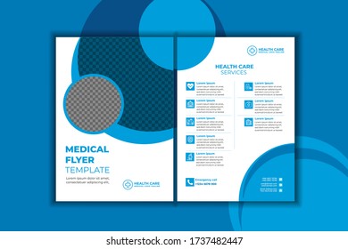 Professional Health care flyer template design | vector illustration.  