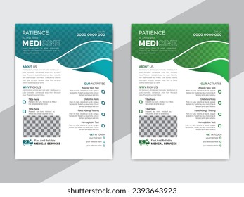 Professional Health Care Medical Flyer Design Template With 2 Color Variations
