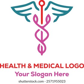 A professional health and medical logo featuring a clean design with a cross, heartbeat line, and vibrant colors, symbolizing care, wellness, and trust.