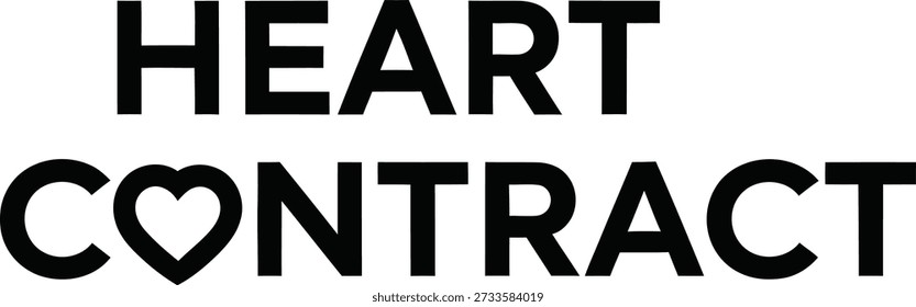 Professional Heart Contract Hände Typografie T-Shirt Design Vektorgrafik für Geschäftsvereinbarung Partnerschaft Vertrauen und Beziehung Engagement einzeln auf transparentem Hintergrund.