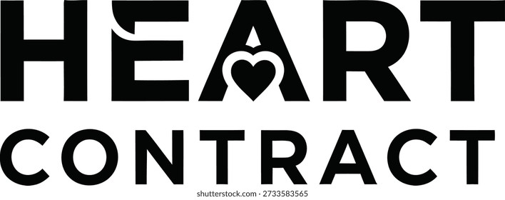 Professional Heart Contract handshake typography t-shirt design vector illustration for business trust partnership agreement and reliable relationship projects on transparent background.