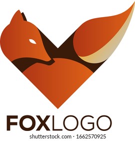 Professional Heart Fox Logo - Easy to use on web or print