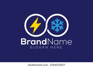 Professional heat and cool sign vector logo design