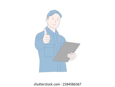 Professional Heavy Industry Engineer Worker Wearing Safety Uniform and Hard Hat Uses Tablet Computer. Smiling  American Industrial Specialist Walking in a Metal Construction Manufacture. illustrator c