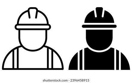 Professional Heavy Industry Engineer. Worker Wearing Safety Uniform. Construction worker icon. Vector illustration. Eps 10.