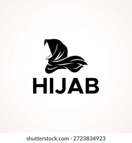Diseño de logotipo de hijab de Profesional con silueta de velo elegante