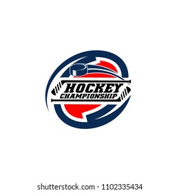 Professional hockey badge logo design icon template. Sport team identity emblem vector illustration 