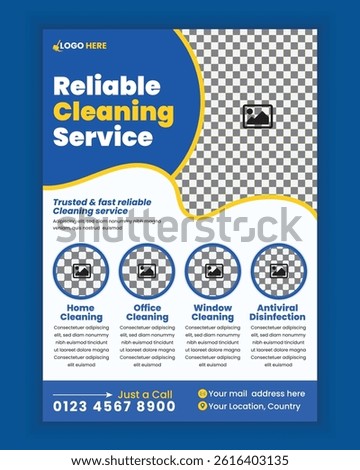  Professional Home Cleaning Services Flyer and Poster Design, or A4 size Cleaning Service Flyer design, one page brochure design for commercial cleaning service