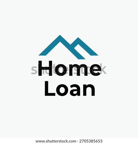 Professional Home Loan logo vector. Abstract real estate roof symbol combined with finance text. Ideal for mortgage, banking, insurance, or credit union branding. Clean, secure, and trustworthy design