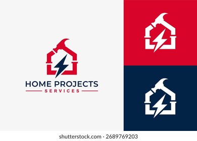 Diseño de logotipo de servicios de proyectos de casas de Profesional con Elementos de servicio eléctricos, de jardinería y de renovación en estilo minimalista moderno para el diseño del proyecto