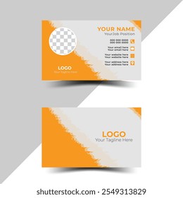 Professional and Horizontal Business Card Template Design With Image