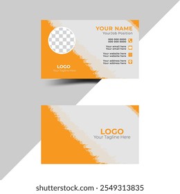 Professional and Horizontal Business Card Template Design With Image