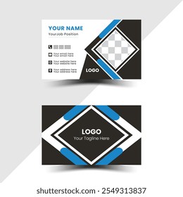 Professional and Horizontal Business Card Template Design With Image