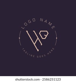 Professional HQ Logo. Modern Minimal HQ Letter Monogram Emblem for Premium Branding