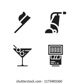 professional icon. 4 professional vector icons set. cocktail, hygienic and vacuum cleaner icons for web and design about professional theme