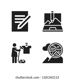 professional icon. 4 professional vector icons set. contract, filter and drying icons for web and design about professional theme
