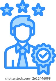 Professional Icon Blue Color Vector Illustration
