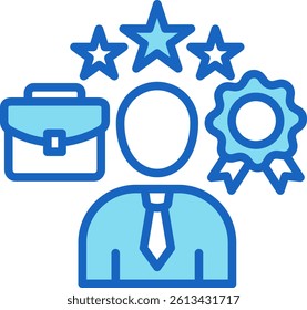 Professional Icon Blue Vector Illustration