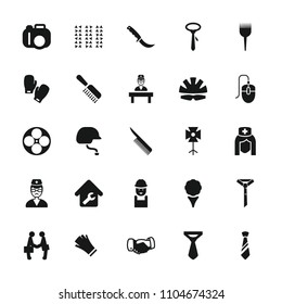 Professional icon. collection of 25 professional filled icons such as tie, handshake, worker, camera, golf, doctor. editable professional icons for web and mobile.