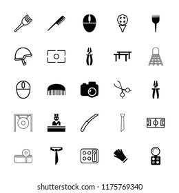 Professional icon. collection of 25 professional filled and outline icons such as comb, eyeshadow palette, mouse. editable professional icons for web and mobile.