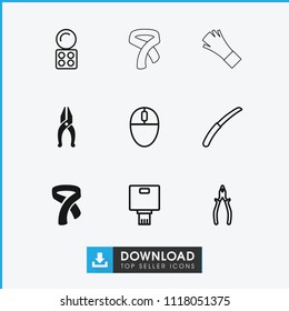 Professional icon. collection of 9 professional filled and outline icons such as eyeshadow palette, pliers, gardening knife. editable professional icons for web and mobile.