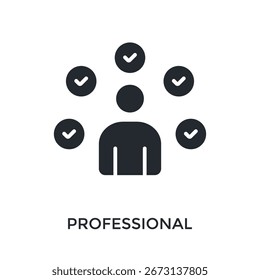 Estilo de glifo de icono de Profesional. Ilustración vectorial Para El Diseño gráfico