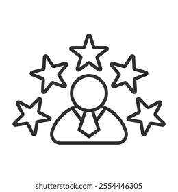 Professional icon, Job interview symbol outline icon, editable vector illustration and transparent graphic element. Isolated on white background