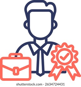 Ilustración vectorial de color de línea de ícono de Profesional