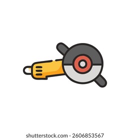 A professional icon representing an angle grinder tool, suitable for various industrial applications.