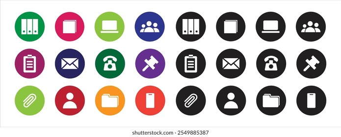 Conjunto de iconos de Profesional: 24 iconos vectoriales de alta calidad en versiones en color y negro. Colores y tamaños totalmente editables para un uso versátil. Ideal para Sitios web, App y presentaciones. Perfecto para la profesión