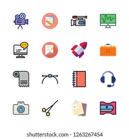 professional icon set. vector set about graphic tool, contract, photo camera and documents icons set.