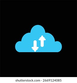 Un icono profesional que muestra el intercambio de datos con un servidor basado en la nube. Excelente para su uso en el desarrollo de Web, App móviles y materiales de marketing enfocados en los negocios.