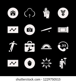 professional icon. professional vector icons set camera, upload, toolbox and carpet