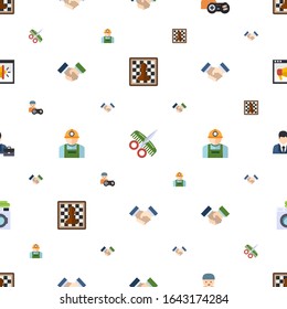 professional icons pattern seamless. Included editable flat Chess, Hairdressing salon, gamer, Partnership, worker, partnership, Laundry service icons. professional icons for web and mobile.