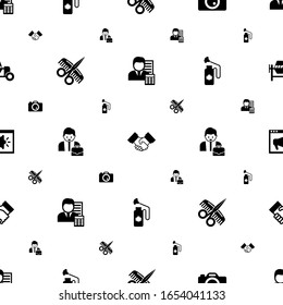 professional icons pattern seamless. Included editable filled Accountant, Partnership, Photo services, Hairdressing salon, Entrepreneur icons. professional icons for web and mobile.